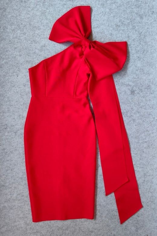 Lela Long Sleeve Bandage Midi Dress - Lipstick Red