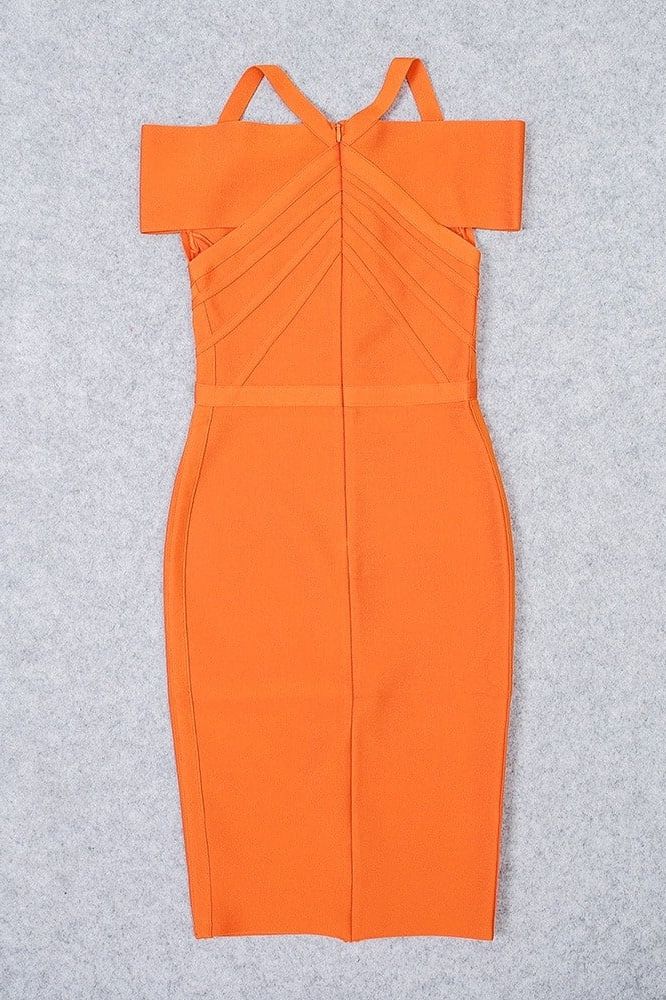 Leo Bandage Midi Dress - Apricot Orange