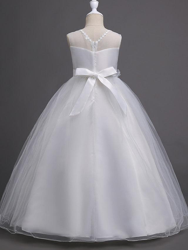 Long Princess Tulle Wedding Birthday Pageant Flower Girl Dresses