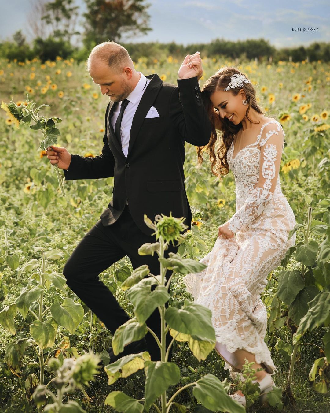 Long Sleeves Lace Wedding Dress Mermaid Boho Bridal Gowns (ZD17510)