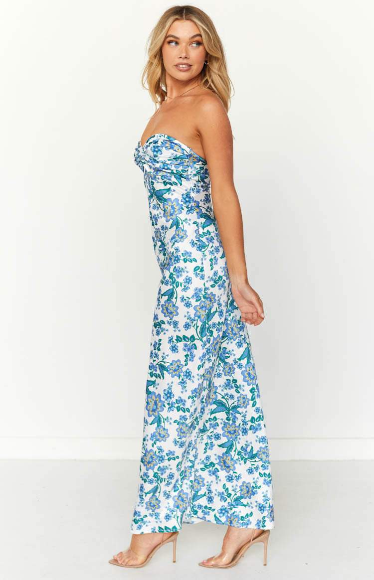Paulina Luxe Printed Maxi Tube Dress with Knot Detail Boutique Collection