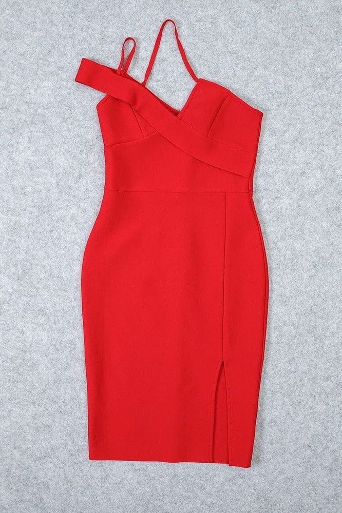 Luna Bodycon Midi Dress - Lipstick Red