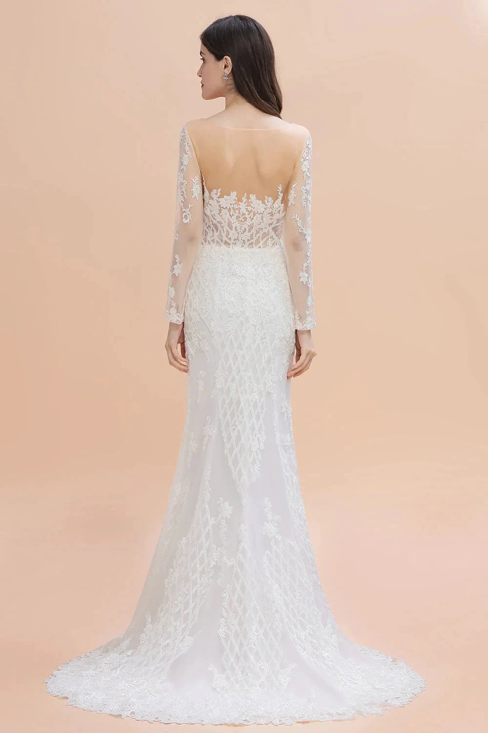 Luxury Beaded Lace Mermaid Wedding Dresses Tulle Appliques Bride Dresses with Detachable Train (ZD14768)