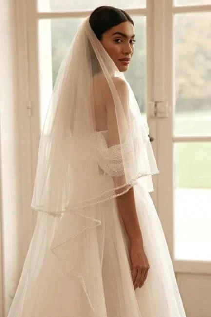 Luxury long sleeves a-line Off-the-shoulder Wedding dresses sequined (ZD14863)