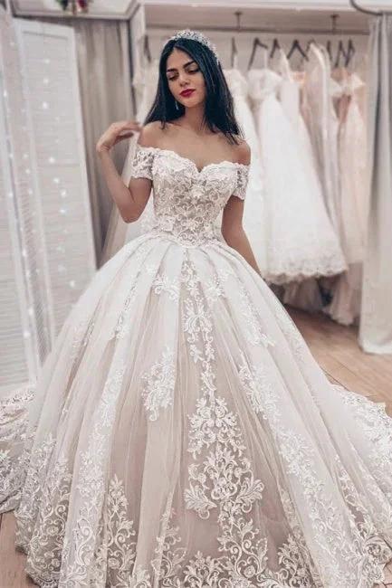 Luxury wedding dresses princess | Lace wedding dresses (ZD13905)