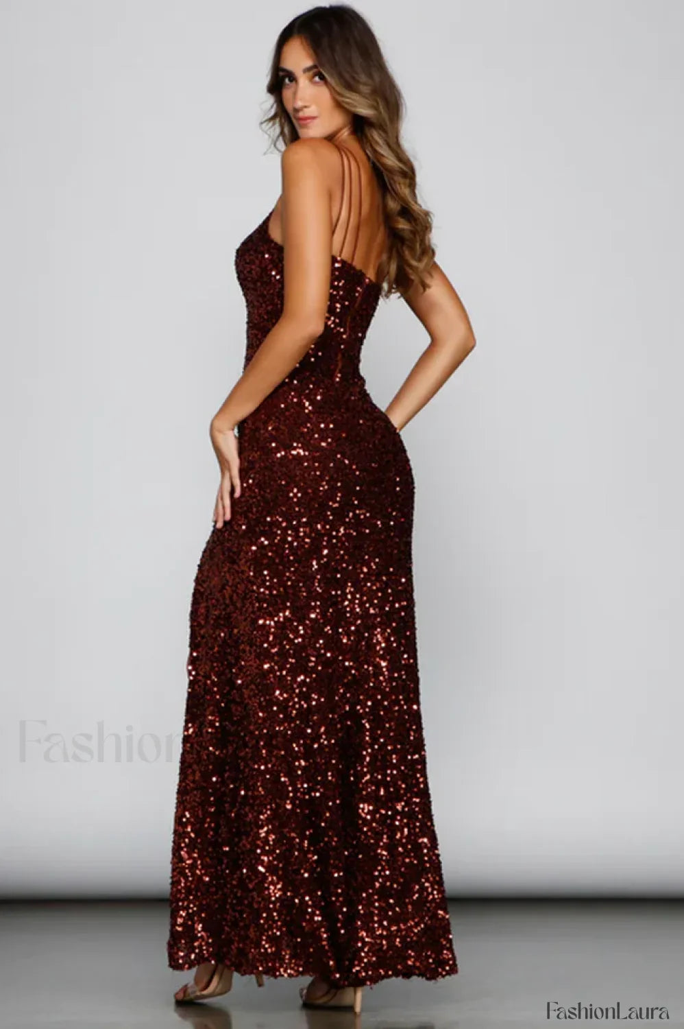 Lyla Formal Stylish One-Shoulder Sequin Dress