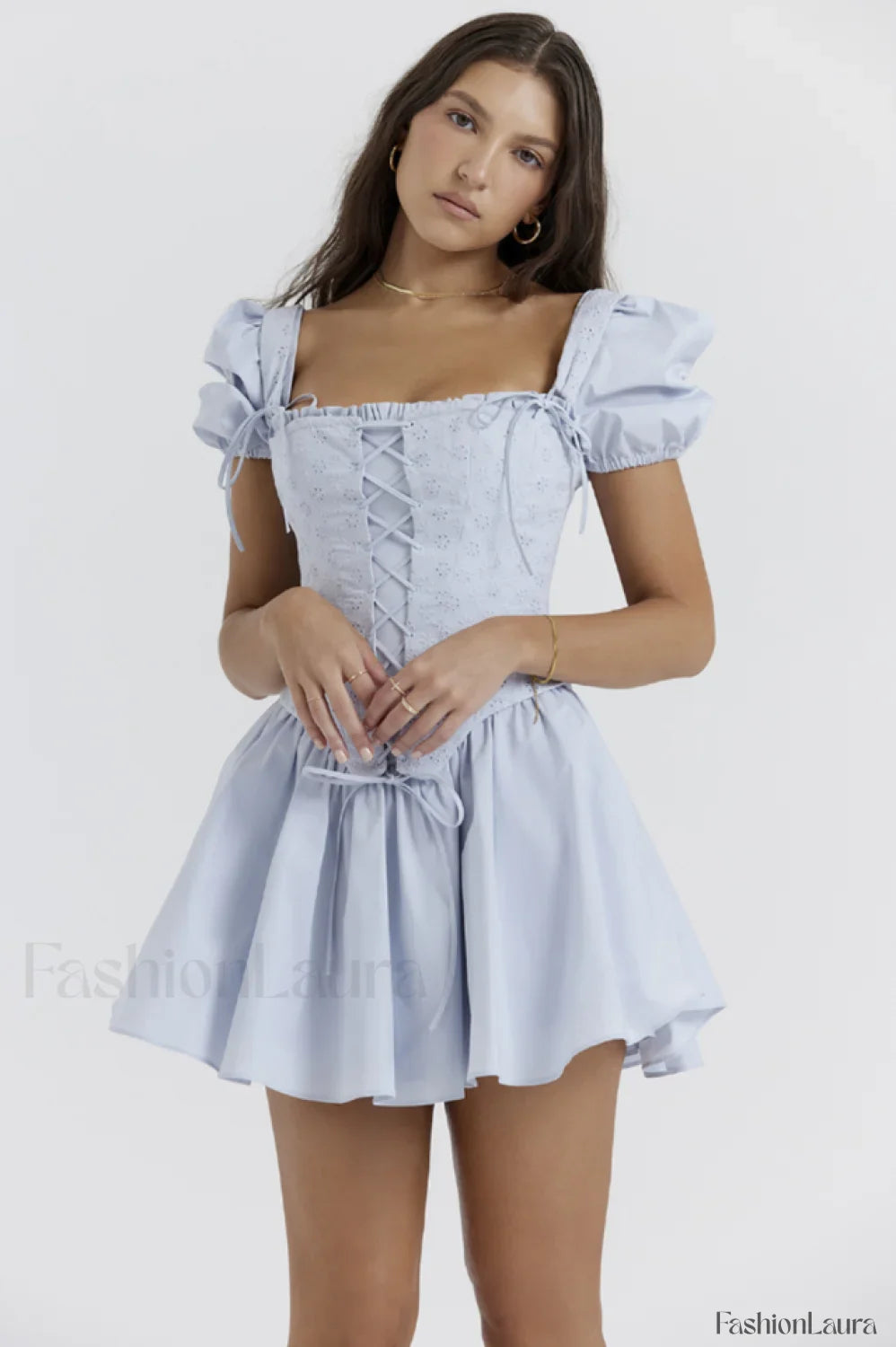 Maribel Broderie Stylish Corset Mini Dress