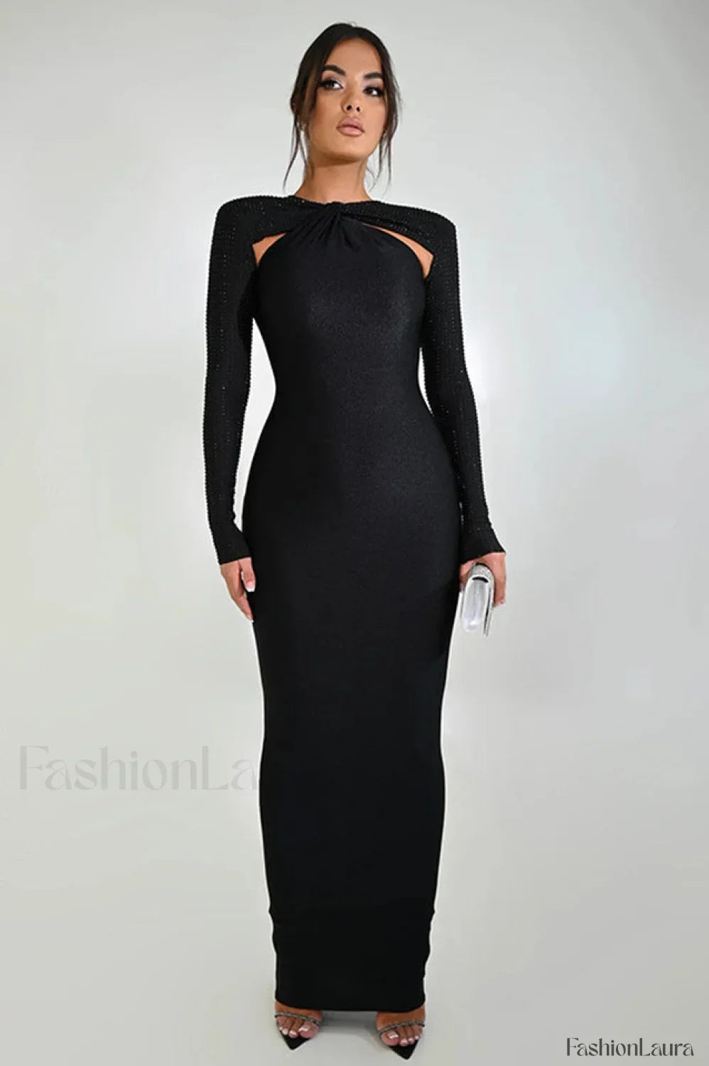 Megan Long Stylish Sleeve Patchwork Dress