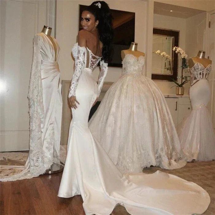 Mermaid New Arrival Wedding Dress Sweetheart Lace Up Bridal Wears (ZD13872)