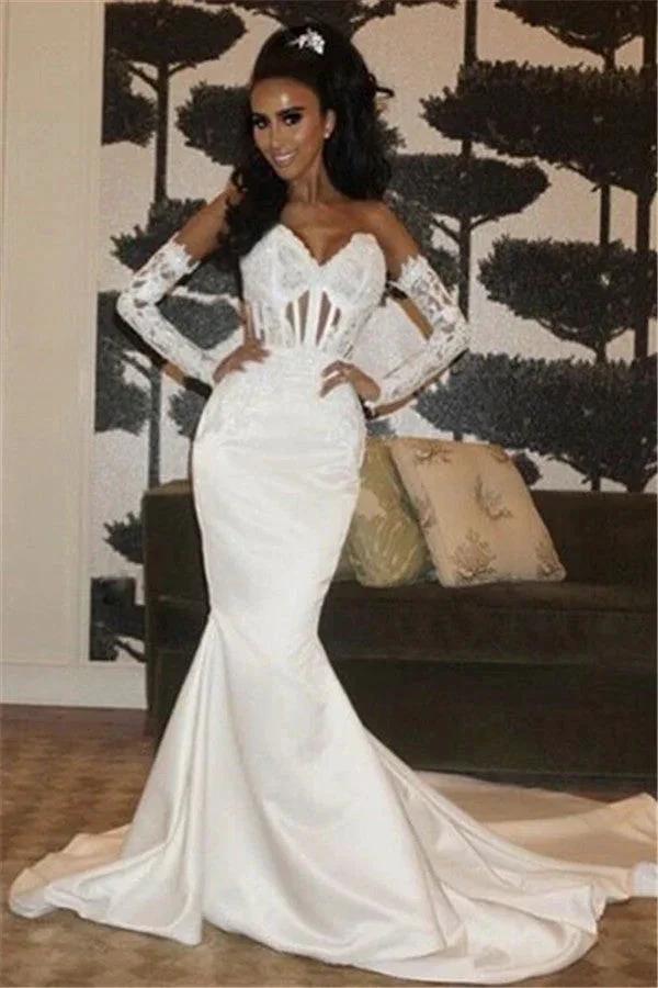 Mermaid New Arrival Wedding Dress Sweetheart Lace Up Bridal Wears (ZD13872)