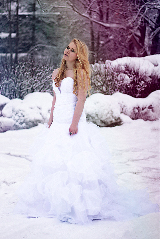 Mermaid Sweetheart Floor-Length Organza Applique Wedding Dress