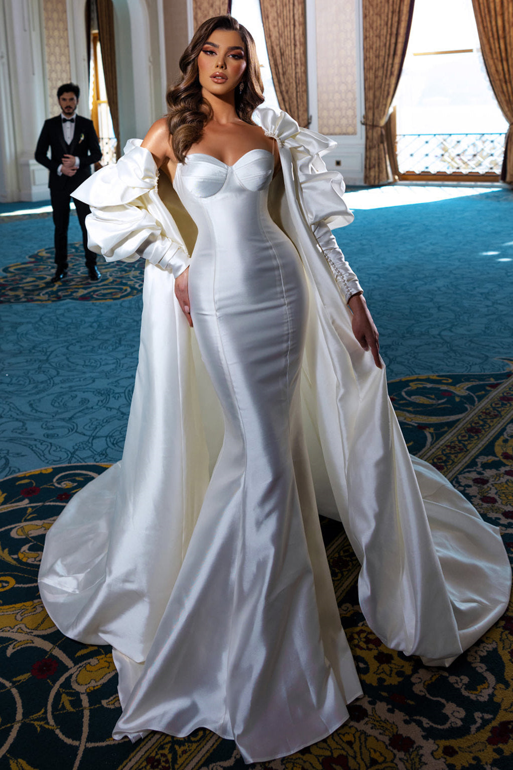 Mermaid Sweetheart Spaghetti strap Floor-Length Sleeveless Backless Wedding Dress
