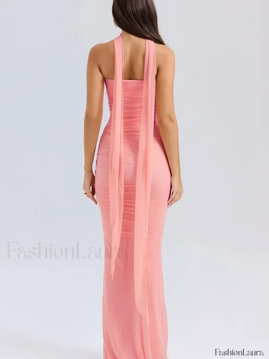 Mesh Patchwork Two Piece Maxi Dress