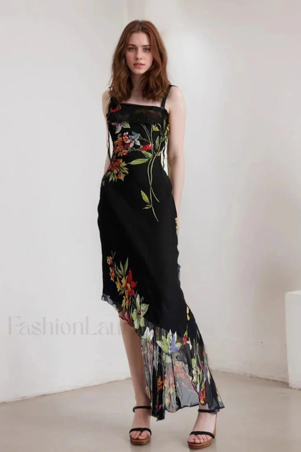 Mesh Stitching Irregular Dress with Elegant Everyday Styling