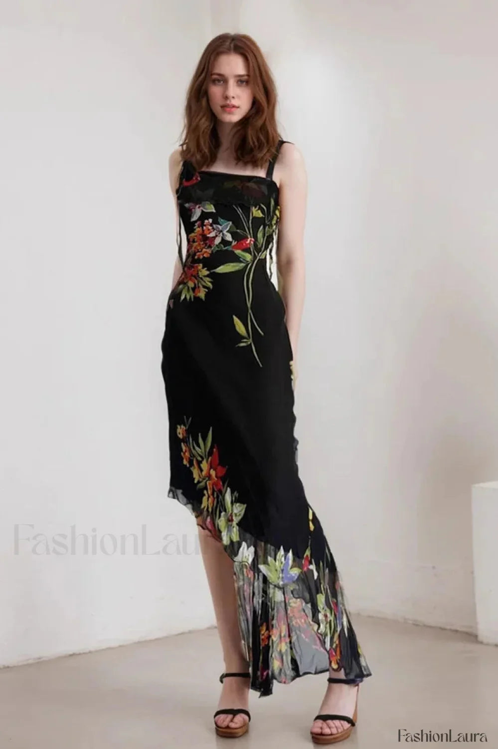 Mesh Stitching Irregular Dress with Elegant Everyday Styling