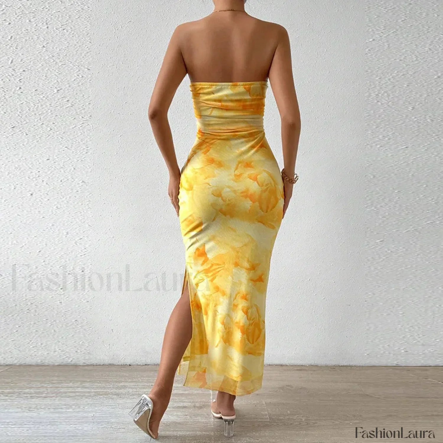 Mesh Wrap Split Classic Dress for Modern Casual Wear Boutique Fashion Style