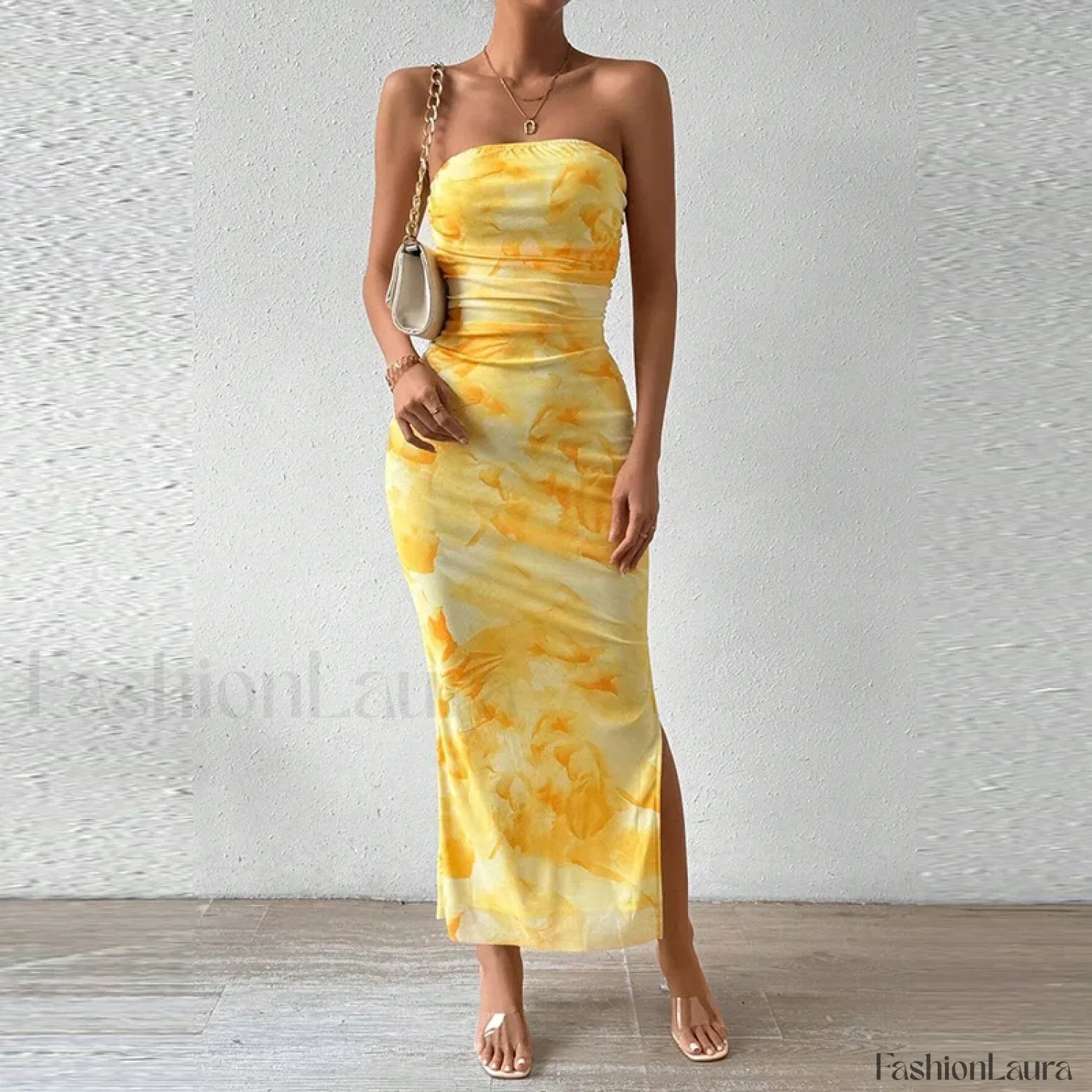 Mesh Wrap Split Classic Dress for Modern Casual Wear Boutique Fashion Style