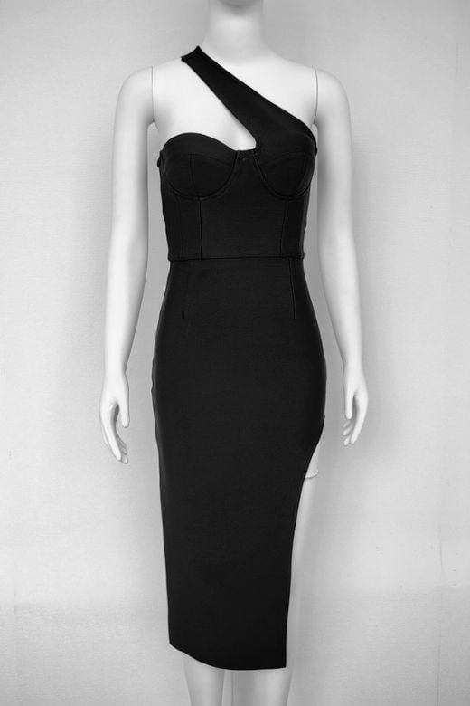 Mia Bodycon Midi Dress - Classic Black