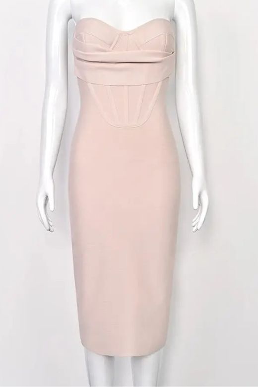 Miles Bodycon Midi Dress - Nude