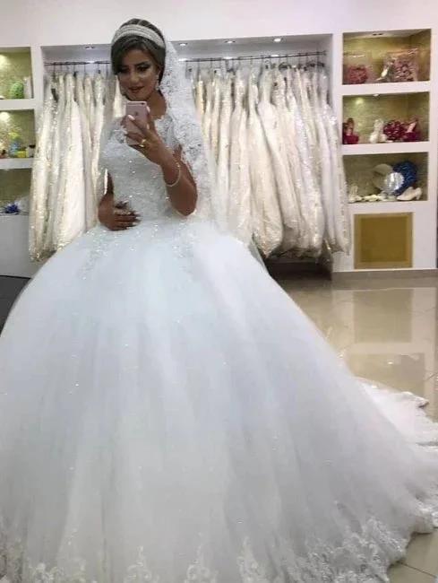 Modern wedding dresses with lace | Princess Wedding Dresses (ZD13907)