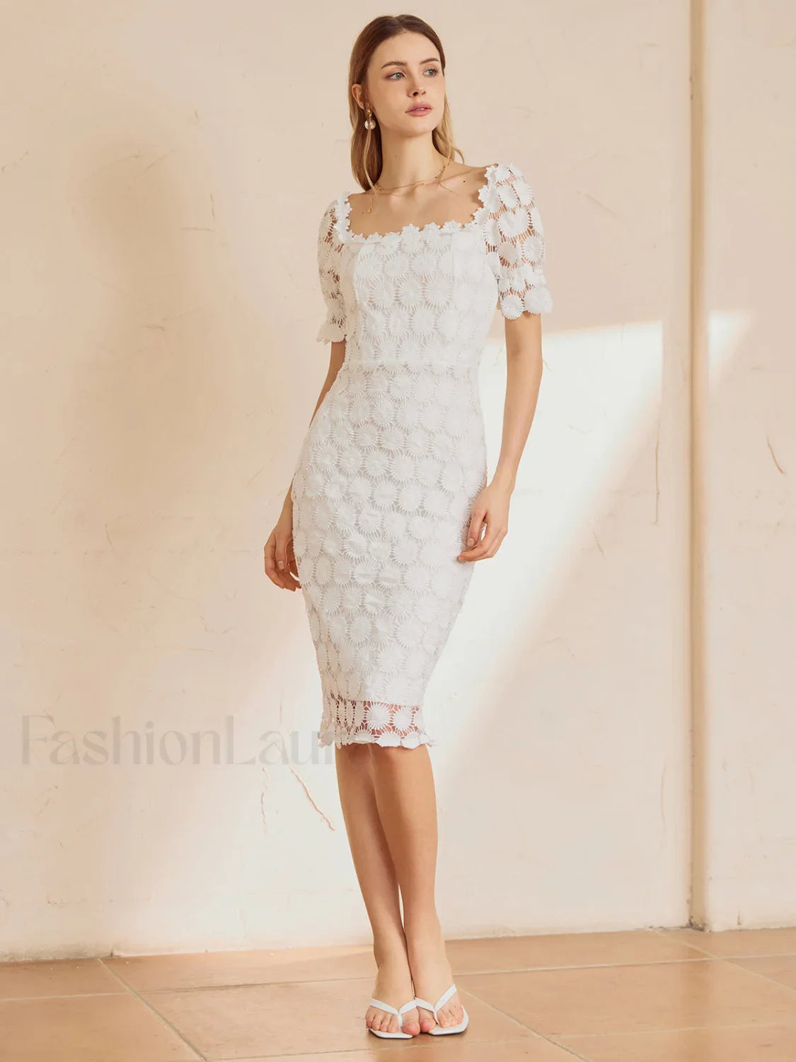Multi Floral Graceful Midi Dress White / S Dresses