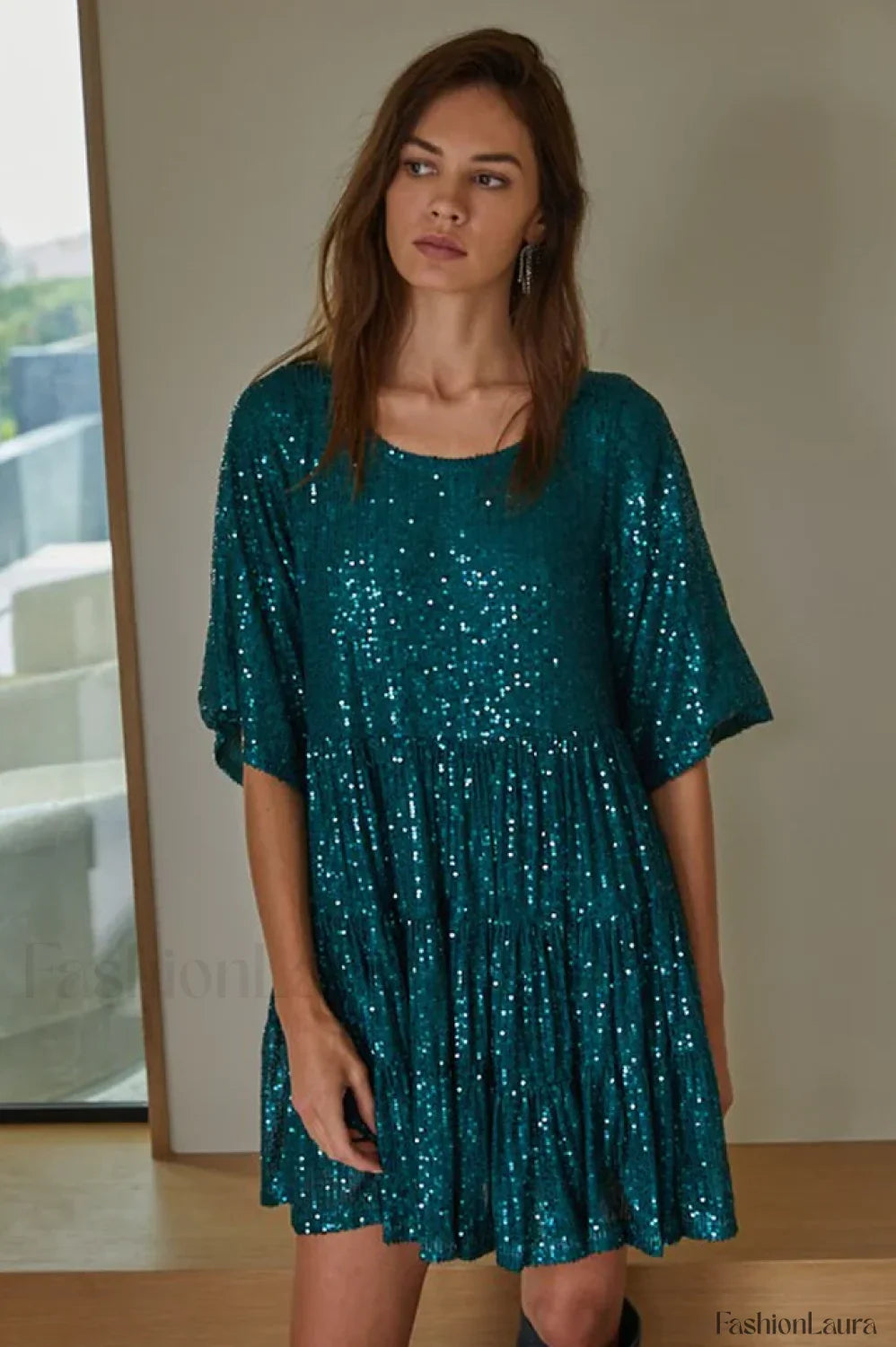 My Queen Sequin Charming Baby Doll Dress