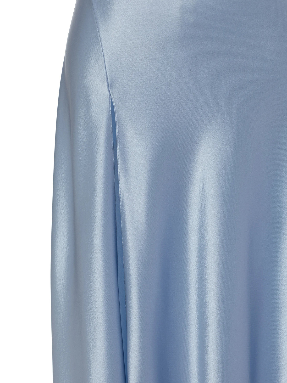 Pretty A-Line Straps Light Sky Blue Satin Long Party Dress Prom Dresses - View 5 | FashionDia