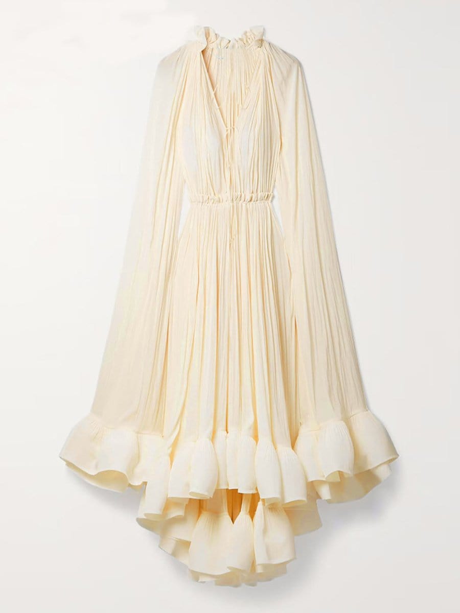 Naomi Ruffle Midi Dress - Fashion Pov