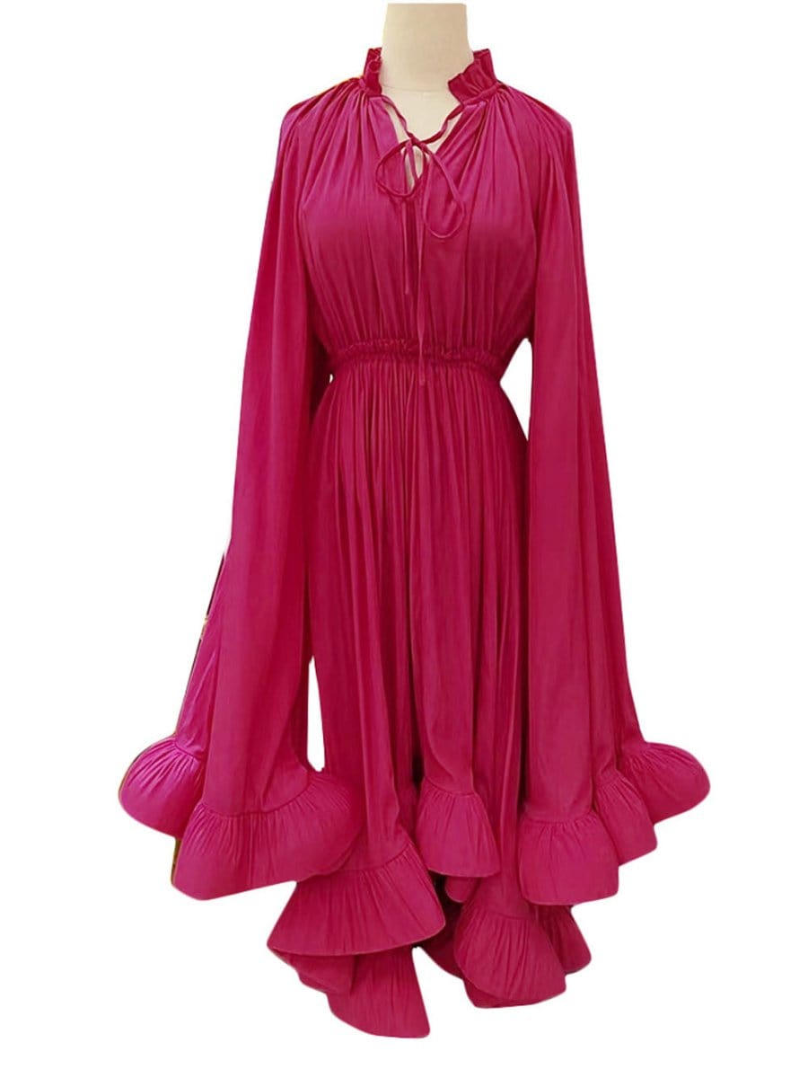 Naomi Ruffle Midi Dress - Fashion Pov