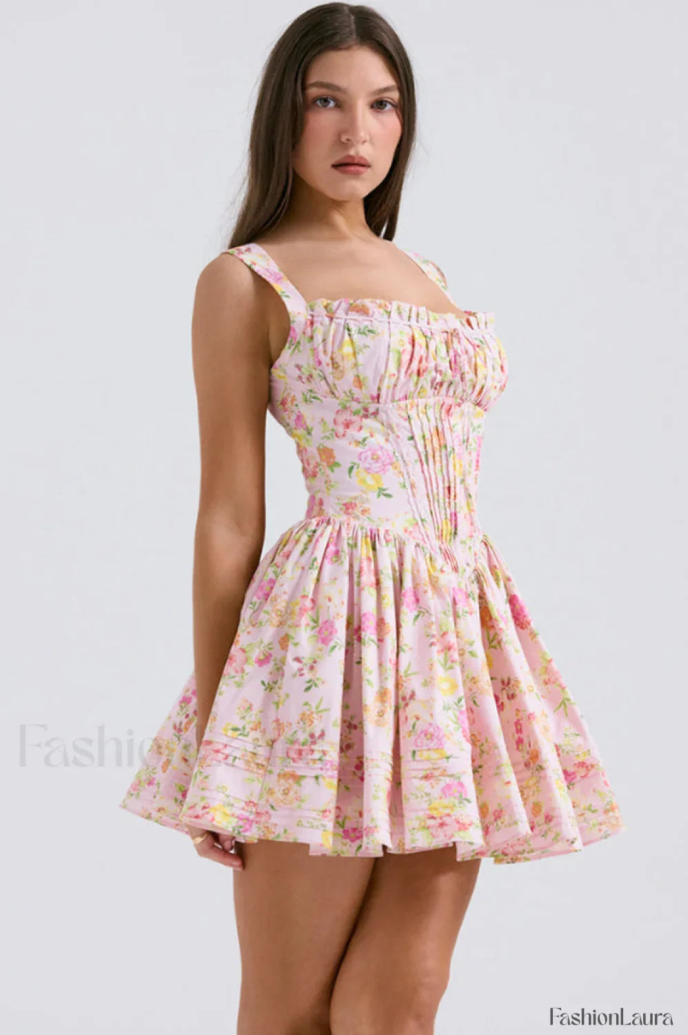 Natassia White Stylish Cotton Mini Dress