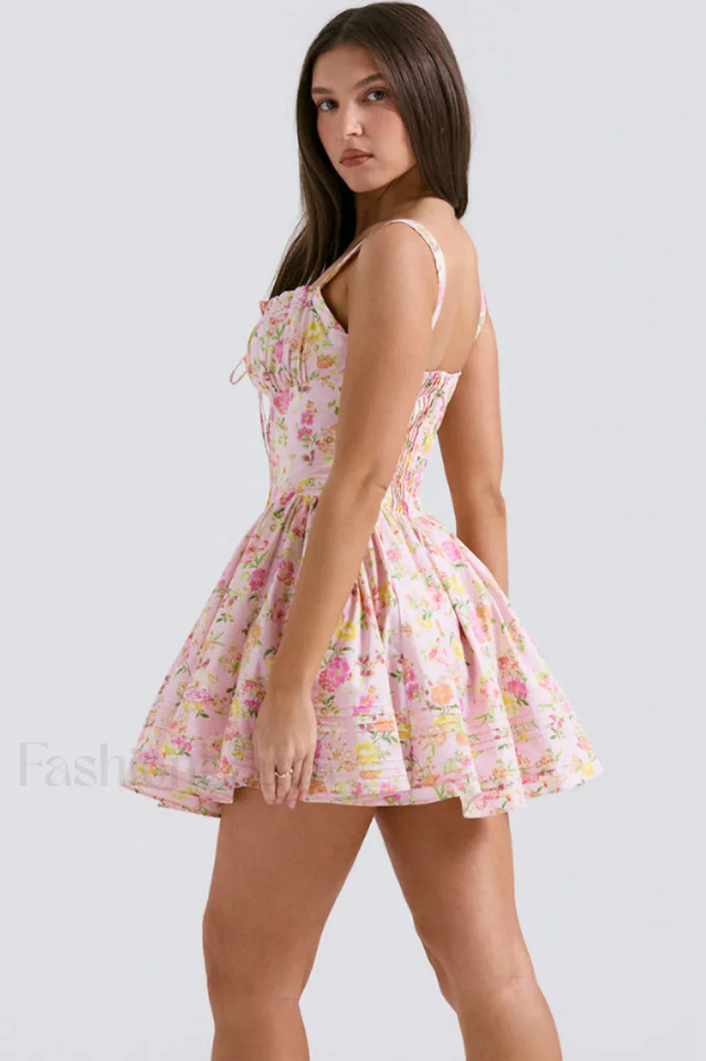 Natassia White Stylish Cotton Mini Dress