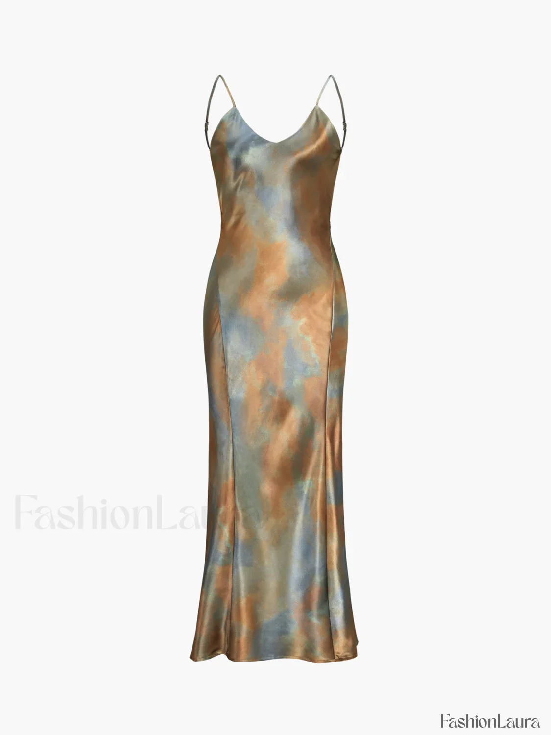 Neptune Satin Open Trendy Back Long Dress