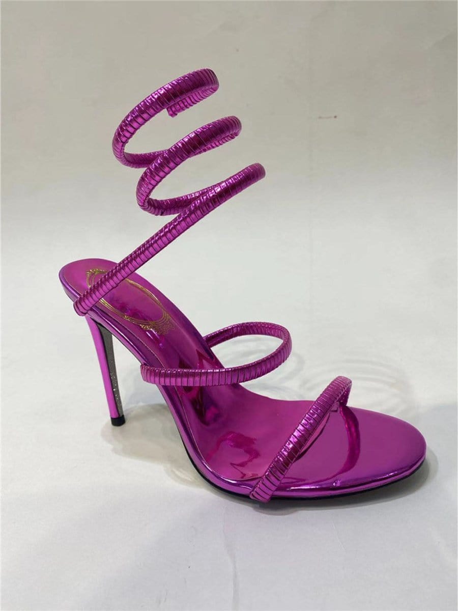 Nia Ankle Snake Strap Heel
