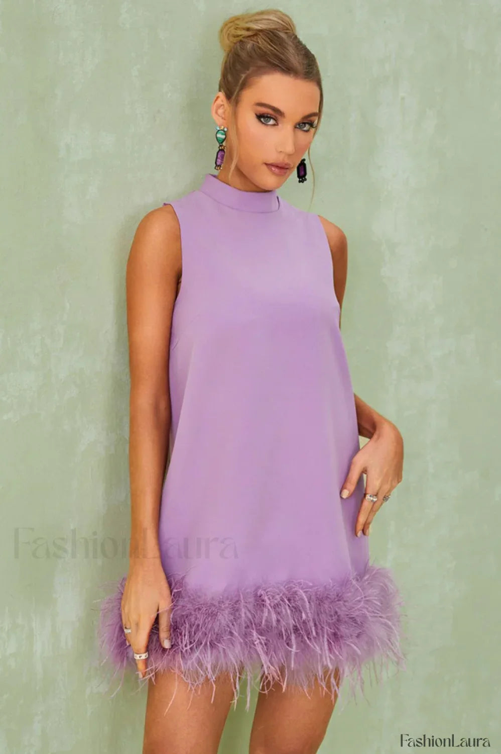 Nisha Feather Stylish Mini Dress