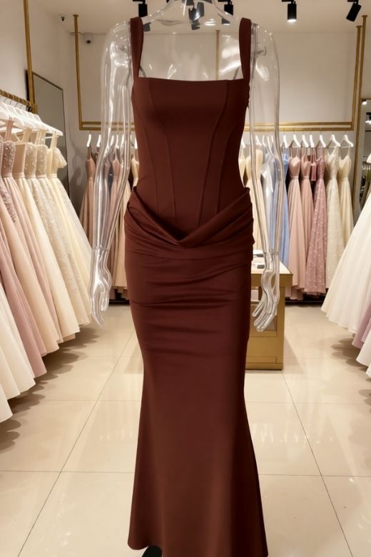 Nova Bodycon Wrap Maxi Dress - Coffee Brown