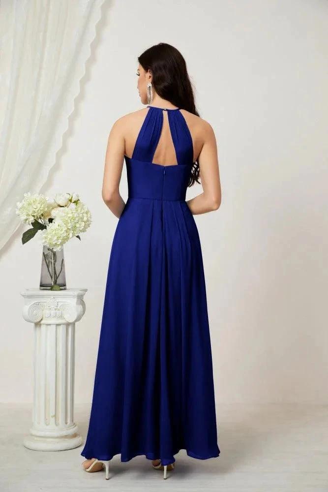ZapDress Chiffon Halter Bridesmaid Dresses Long A-Line Formal Evening Dress 2805 (ZD16959)