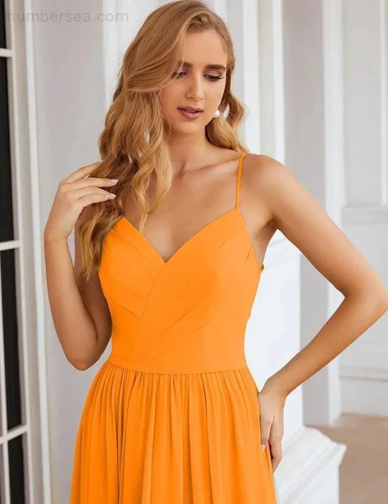 ZapDress Spaghetti Strap Bridesmaid Dresses Long Formal Party Prom Gowns 28060 (ZD17043)