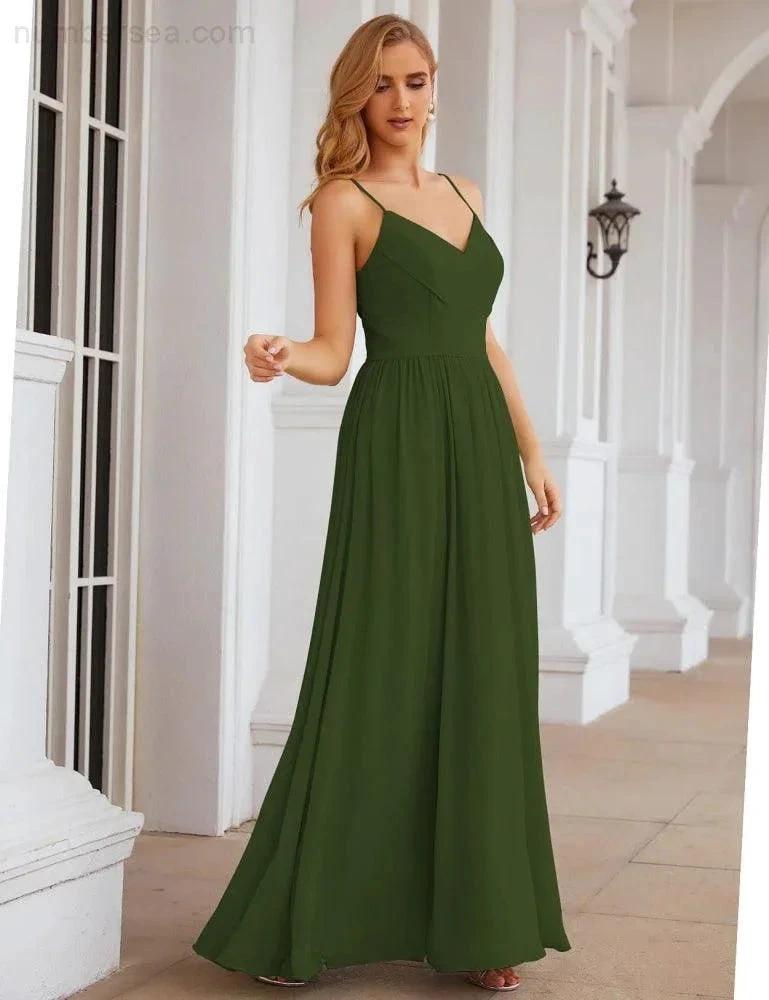 ZapDress Spaghetti Strap Bridesmaid Dresses Long Formal Party Prom Gowns 28060 (ZD17043)