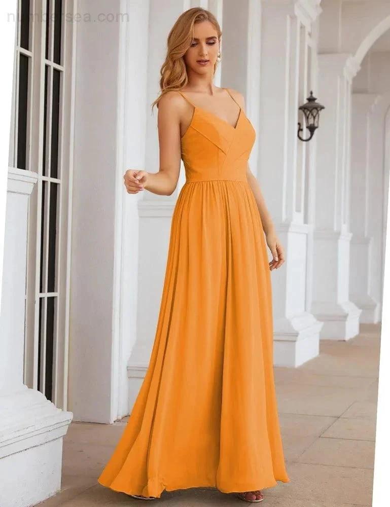 ZapDress Spaghetti Strap Bridesmaid Dresses Long Formal Party Prom Gowns 28060 (ZD17043)
