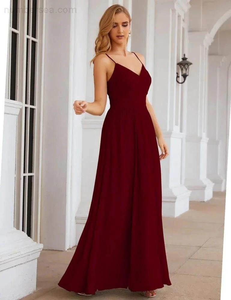 ZapDress Spaghetti Strap Bridesmaid Dresses Long Formal Party Prom Gowns 28060 (ZD17043)