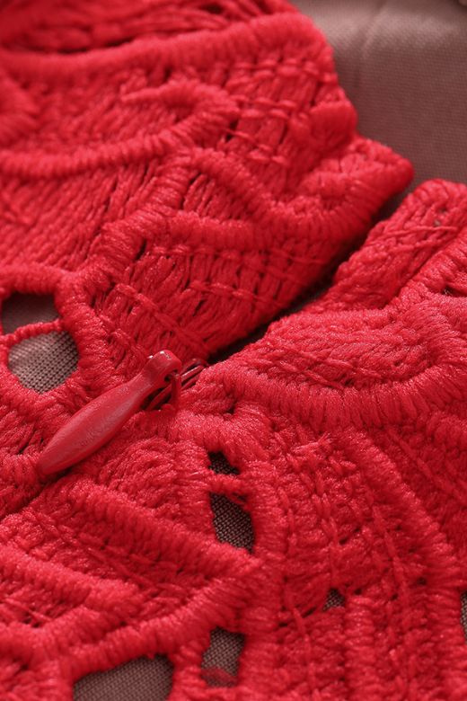 Odette Bodycon Lace Maxi Dress - Lipstick Red