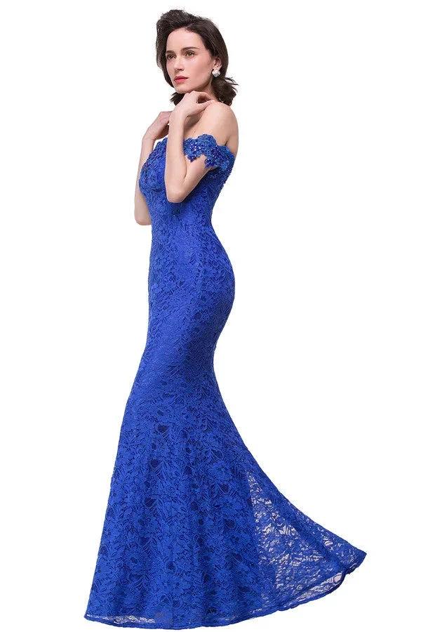 Off-the-shoulder Floor-length Lace Mermaid Bridesmaid Dresses (ZD13133)
