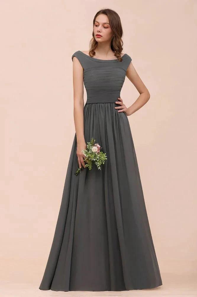 Off the Shoulder Front Side Split Bridesmaid Dress A-line Wedding Guest Dress (ZD13018)