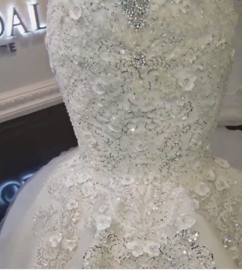Off-the-Shoulder Mermaid Wedding Dress With Appliques Beads (ZD17507)