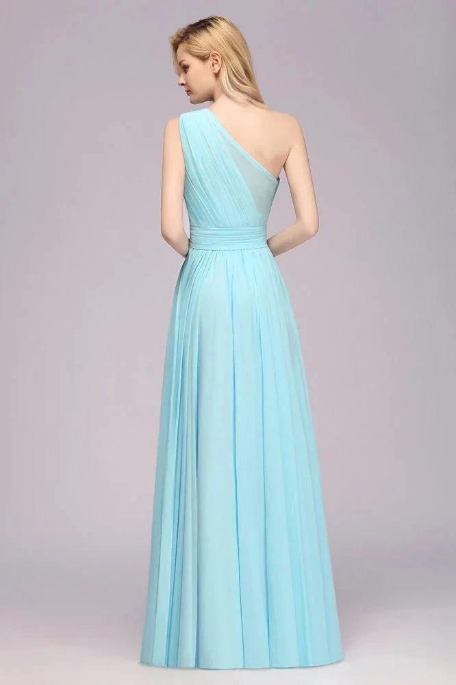 One Shoulder A-line Hi-lo Chiffon Bridesmaid Dresses for Women (ZD12960)
