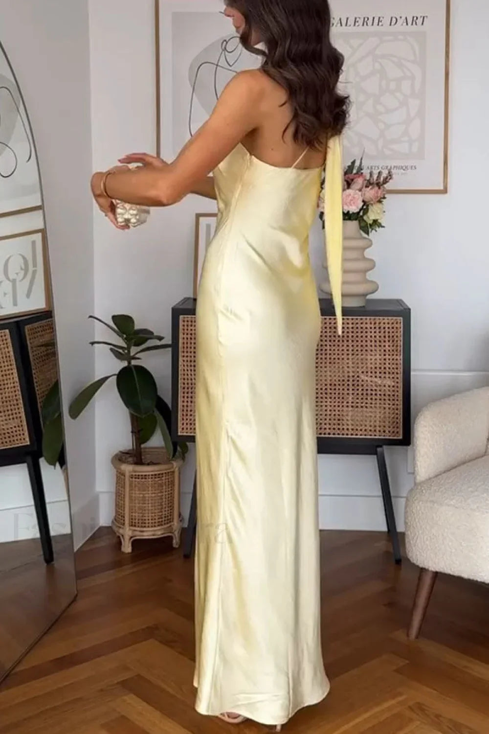 One Shoulder Tie Elegant Dress for Comfort Fit Design Boutique Fashion Style