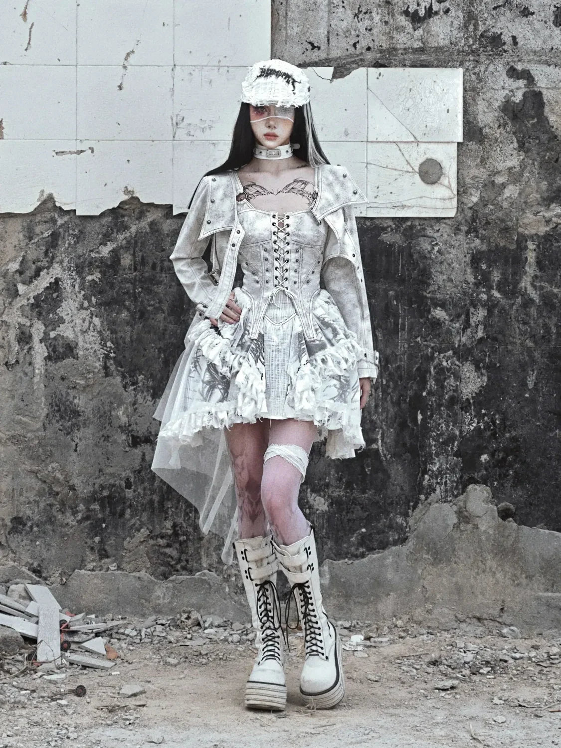 Original Punk Gothic Print Lolita Gothic Dress