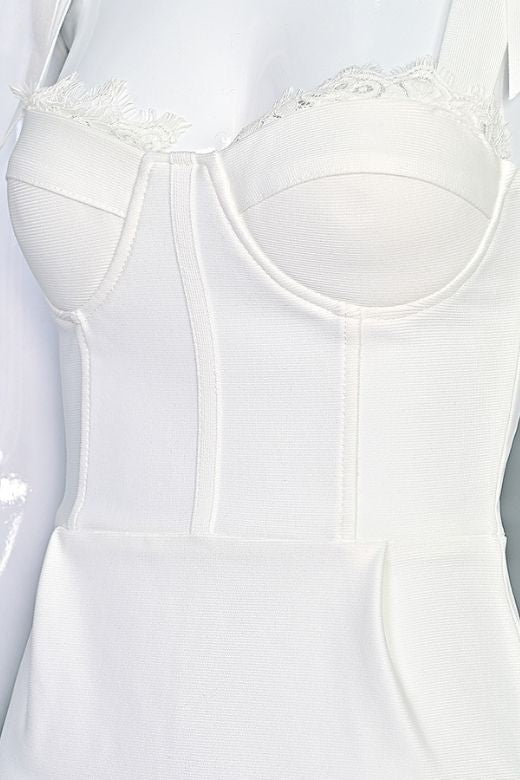 Payton Bandage Dress - White Pearl