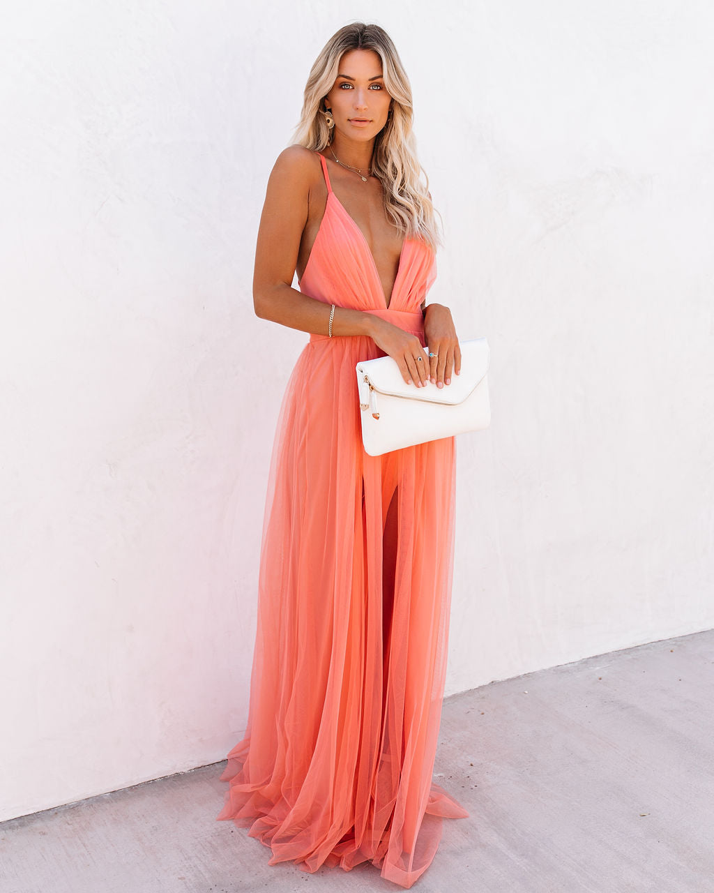Petal Dust Maxi Dress Apricot