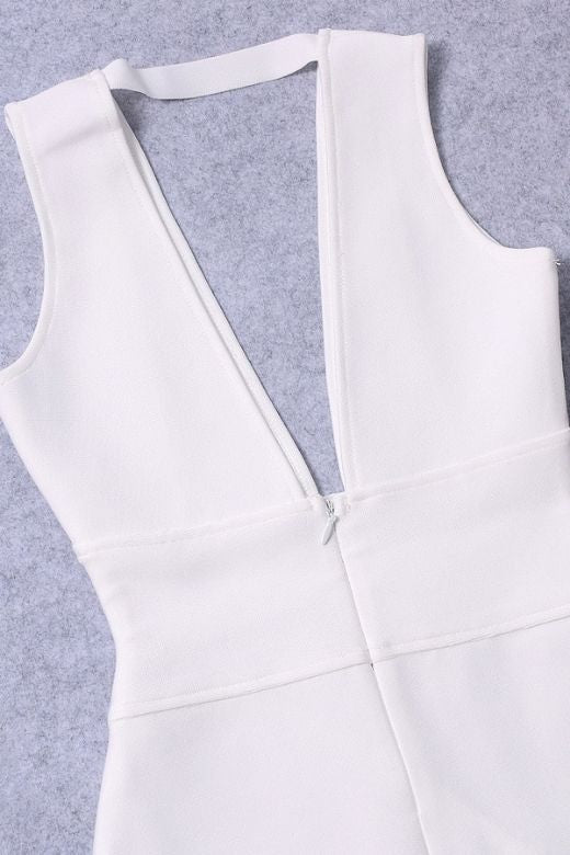 Pia Bandage Midi Dress - White Pearl
